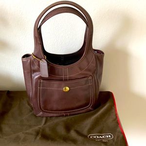 Coach brown leather shoulder purse